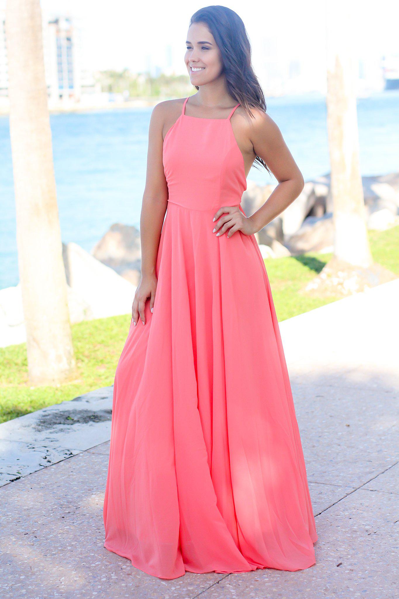 Coral Maxi Dress | Maxi Dresses – Saved ...